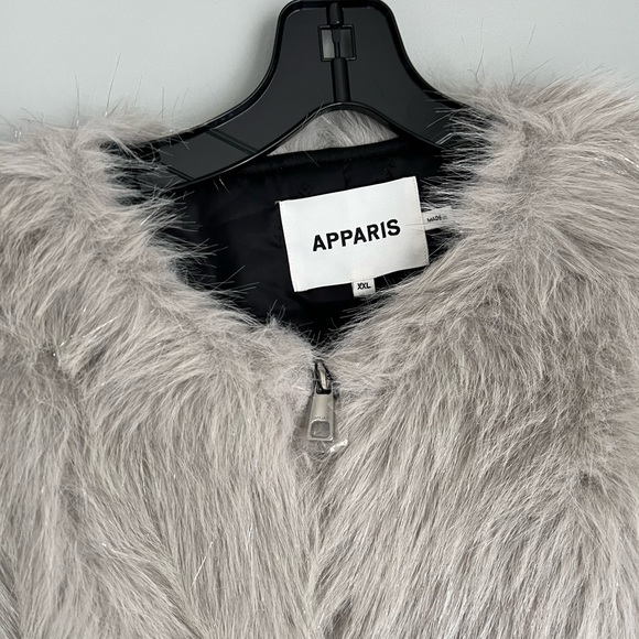 Apparis Gray Teddy Jacket Plush Faux Fur - Picture 4 of 11